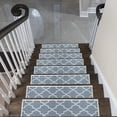 thumbnail image 1 of SussexHome Lattice Design 9" X 28" Stair Treads - 70 % Cotton Anti-Slip Carpet Strips for Indoor Stairs-Easy to Install Runner Rugs with Double Adhesive Tape-Safe, Extra-Grip, 7-Pack-Gray, 1 of 7
