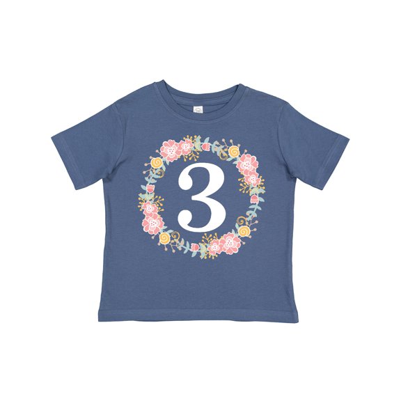 Inktastic 3rd Birthday Rose Wreath Girls Girls Toddler T-Shirt
