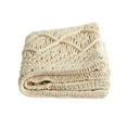 thumbnail image 5 of Nearly Natural 16" Square Beige Solid Print Macrame Decorative Pillow Cover, 5 of 6