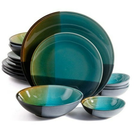 Gibson Elite 16Pc Quadrangle Stoneware Dinnerware Set