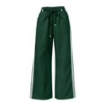 thumbnail image 3 of RUTAYY Women's Wide Leg Pants Drawstring Elastic Waist Vertical Side Stripe Side Pockets Casual Sports Comfortable Long Trousers, 3 of 5