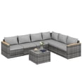 thumbnail image 1 of Outsunny 7 Piece Patio Furniture Set, Wicker Outdoor Sectional, Light Grey, 1 of 10