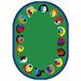 thumbnail image 2 of Joyful Faces 5'4" x 7'8" Oval Area Rug In Color Green, 2 of 2