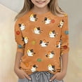 thumbnail image 2 of Grblisyd Girls Shirts Size 10-12 3/4 Sleeve Cute Animal Print T Shirts Kids Crewneck Casual Tops Graphic Tees, 2 of 6