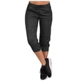 thumbnail image 2 of Capri Pants for Women 2025 Solid Color Summer Casual Running Workout Capris Leggings Womens Cropped Pants, 2 of 6