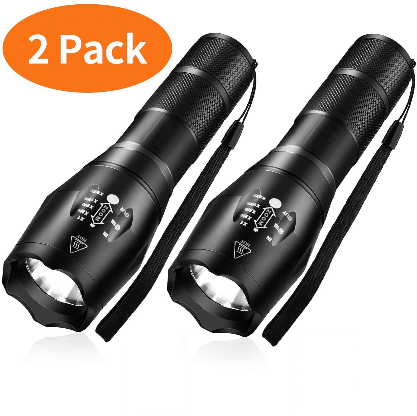 2 pack S1000 Flashlight (AAA Battery Not Included), LED flashlights