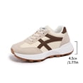 thumbnail image 6 of Rokment Running Walking Shoes for Women Fashion Skateboard Sneakers Spring Fall Comfortable Casual Suede Platform Jogging Chunky Tennis Non Slip Work Footwear Beige Size 6, 6 of 6
