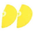 thumbnail image 4 of Tai Chi Kung Fu Fan Folding Handheld Yellow Fabric Fan 2Pcs for Performance, 4 of 4