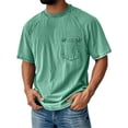 thumbnail image 6 of Hfnxid Big and Tall Men's Vintage Short Sleeve Shirt Solid Color Casual T-Shirt Fashion Crew Neck Tee with Pocket Green XXXXL, 6 of 6