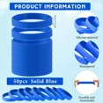 thumbnail image 3 of Liliful 50 Pcs Blue Silicone Rubber Bracelets, Blank Wristbands, 3 of 5