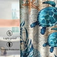 thumbnail image 3 of Nautical Shower Curtain Teal Sea Turtles Theme Fabric Beach Bathroom Blue Ocean Decor Sets with Grommets and Hooks - 72 x 80 Inch Green, 3 of 6