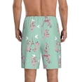 thumbnail image 2 of Mens Pajama Pants - Eiffel Tower Pigeon Sleep Shorts Mens Pajama Shorts, Comfy Pj Pants for Mens Lounge Shorts, 2 of 5