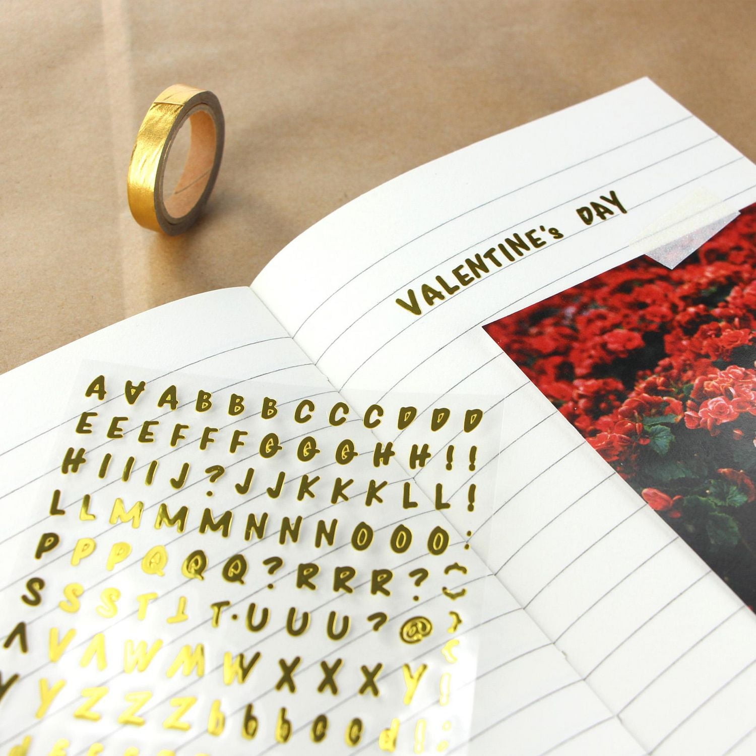 CRAFTY & CO. Autocollants d'alphabet, dorés, décoratifs, 518 pièces, bricolage, artisanat