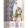 thumbnail image 6 of Easter Bunny Sheer Curtains 108 Inch Length 2 Panels Set Window Treatments, Spring Easter Eggs Chick Floral Purple Check Rod Pocket Semi Curtains for Living Room/Bedroom/Kitchen Décor, 104"W x 108"L, 6 of 7