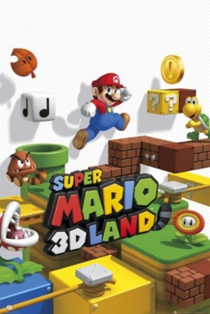 Nintendo Super Mario 3D Land Video Game Cover Art Gaming Poster 24x36