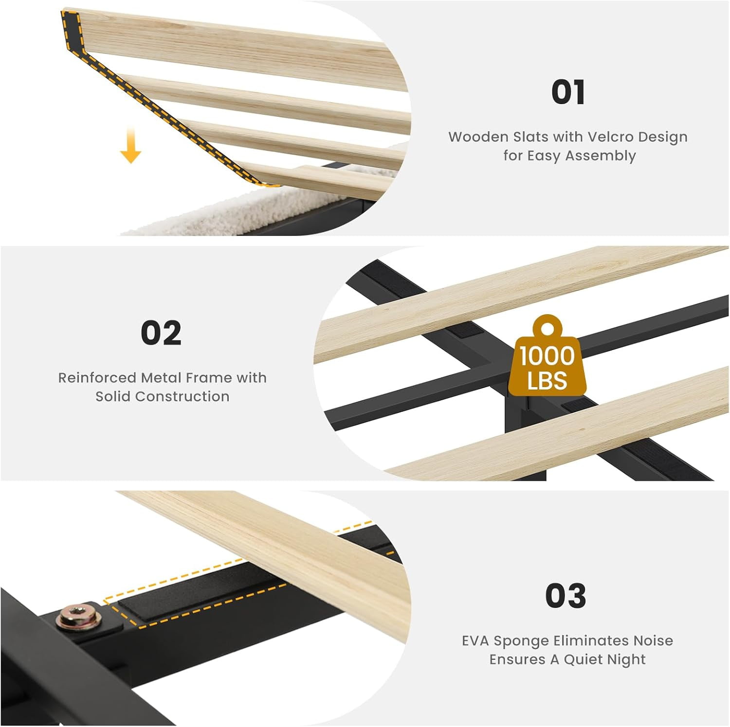 AOGLLATI Boucle Bed Frame Queen Size with Storage Headboard, Charging Station and LED Lights, Upholstered Queen Cloud Bed Frame with 4 Drawers, Soft Marshmallow Bed Frame, No Box Spring Needed, Cream