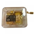 thumbnail image 3 of Popvcly Acrylic Clear Music Box Gold Hand Cranked Gurdy Musical Mechanism Box Christmas Birthday Gift, 3 of 9