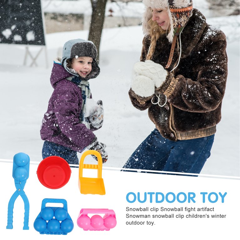 5pcs Maker Winter Outdoor Play Christmas Snow Toys With Handle For Kids Snow  Clip Playset Fight