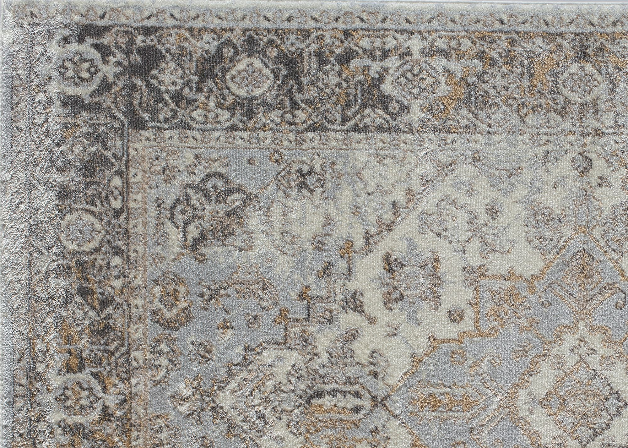 Rugs America Leopold LX60A Grey Charm Oriental Transitional Cream Area Rug, 9'x12'