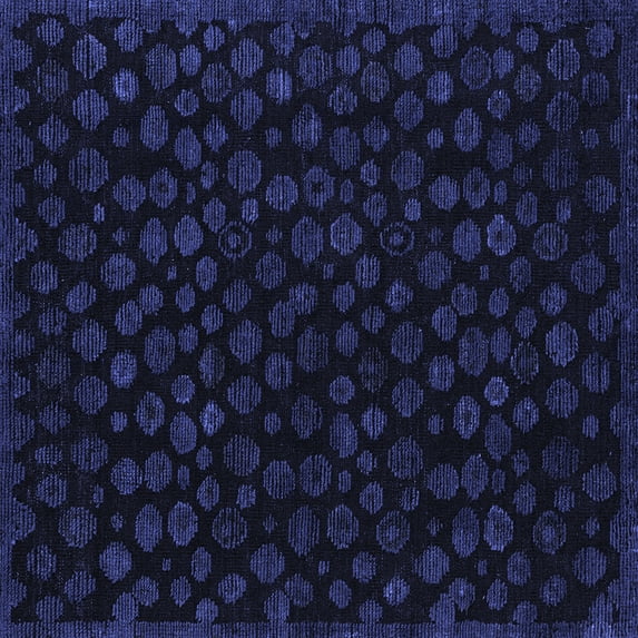 Ahgly Company Machine Washable Indoor Square Abstract Blue Modern Area Rugs, 3' Square