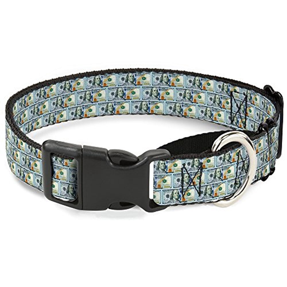 buckle-down 100 dollar bill series 2009 repeat martingale dog collar