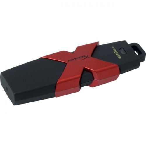 HyperX Savage - Lecteur flash USB - 128 GB - USB 3.1 - Noir, Rouge Métallique