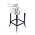 thumbnail image 6 of 2 PCS Suede Velvet Barstools with Nailheads Design Backrest and Silver Footrest, Counter Height Barchair with Silver Feet and Wood Legs for Dining Room Living Room Kitchen Island, Cream, 6 of 9