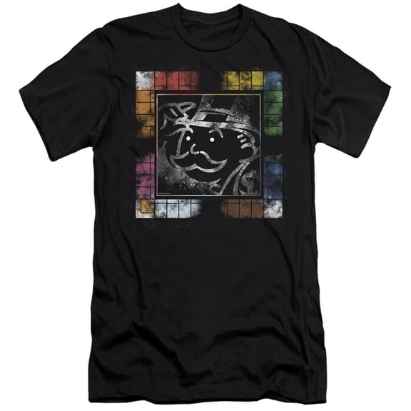 Monopoly Dusty Game Board No Logo S/S Adult 30/1 T-Shirt Black