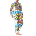 thumbnail image 2 of Sikiie Rainbow Animals on Noah's Ark Mens Pajama Set, Soft Warm Long Sleeve Sleepwear, Cozy Button-Down Pjs for Men-, 2 of 7