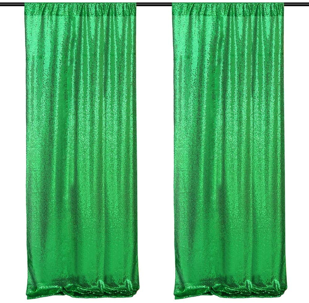 Sequin Backdrop 8FTx2FT Apple Green Curtain Panels Sequin Fabric Photography Background Wedding Photo Booth Backdrop Birthday Baby Shower Glitter Curtain for Women Girls Party DIY