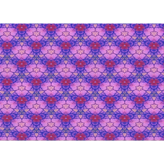 Ahgly Company Indoor Rectangle Patterned Heliotrope Purple Area Rugs, 2' x 5'