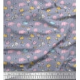 thumbnail image 1 of Soimoi Velvet Fabric Cloud,Star & Cute Elephant Kids Printed Craft Fabric by The Yard 58 Inch Wide, 1 of 1