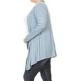 thumbnail image 3 of Women's Plus Size Casual Draped Open Front Long Sleeves Solid Cardigan, 3 of 5