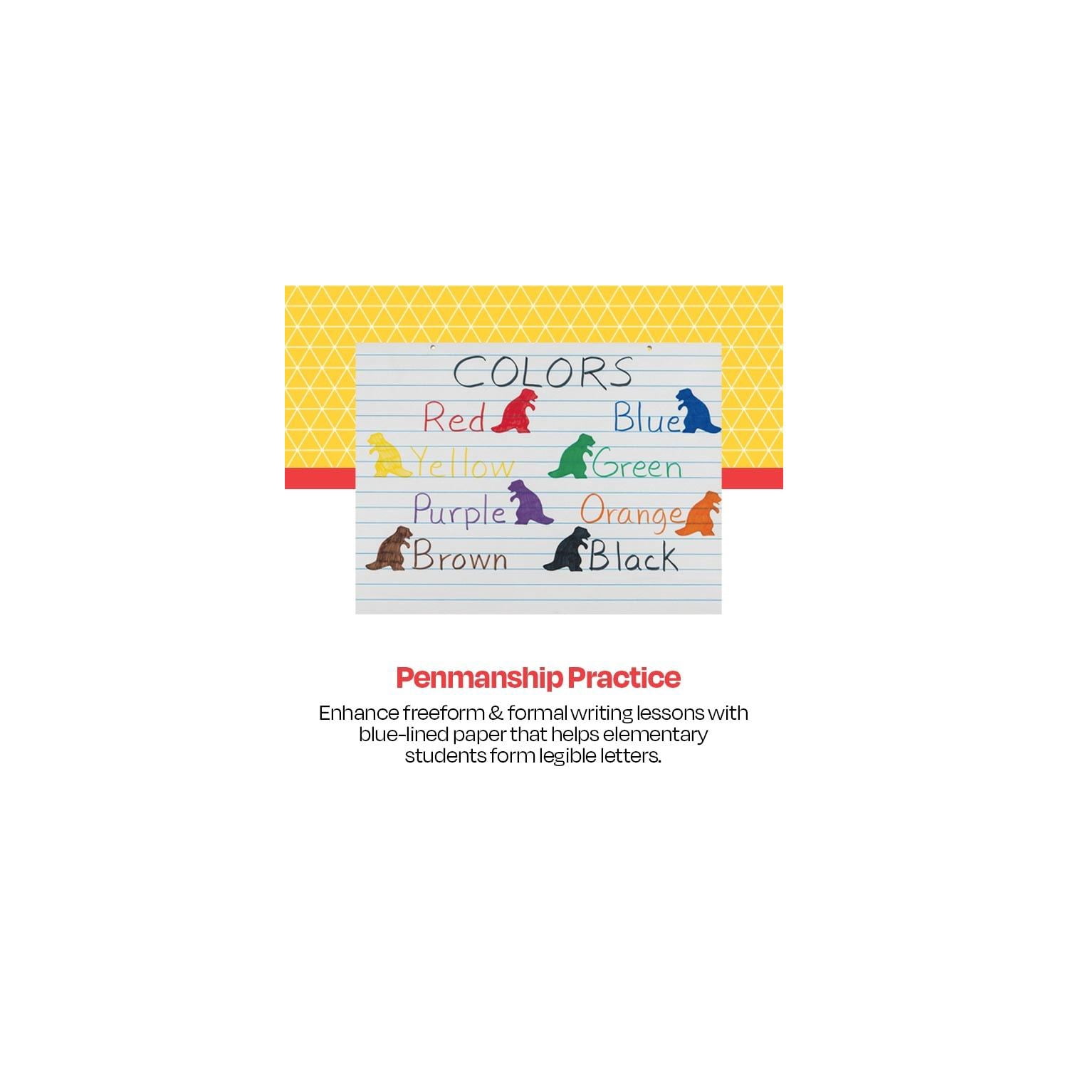 Primary Chart Newsprint Paper, 1 Inch Rule, 24 x 18 Inches, 100 Sheets