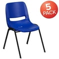 thumbnail image 3 of Flash Furniture Kids Plastic/Metal Stacking Chair (5 Pack), Navy Plastic/Black Frame, 3 of 9