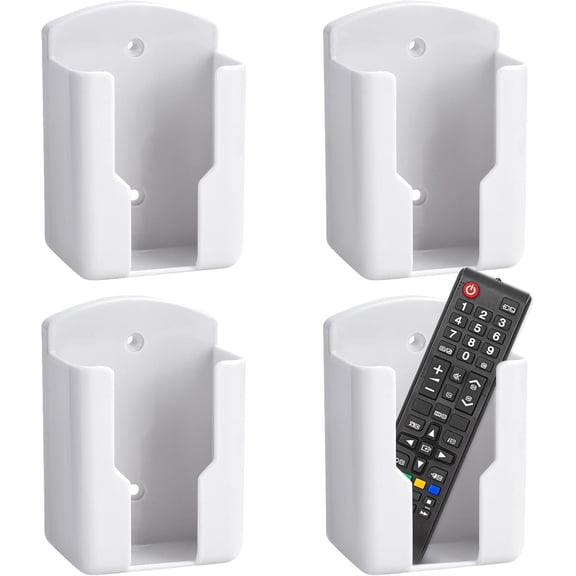 TIE-DailyNec 4 Pcs Self Adhesive Wall Mount Remote Holder, Multi-use Organizer for TV Air Conditioner Controller and Pen Storage