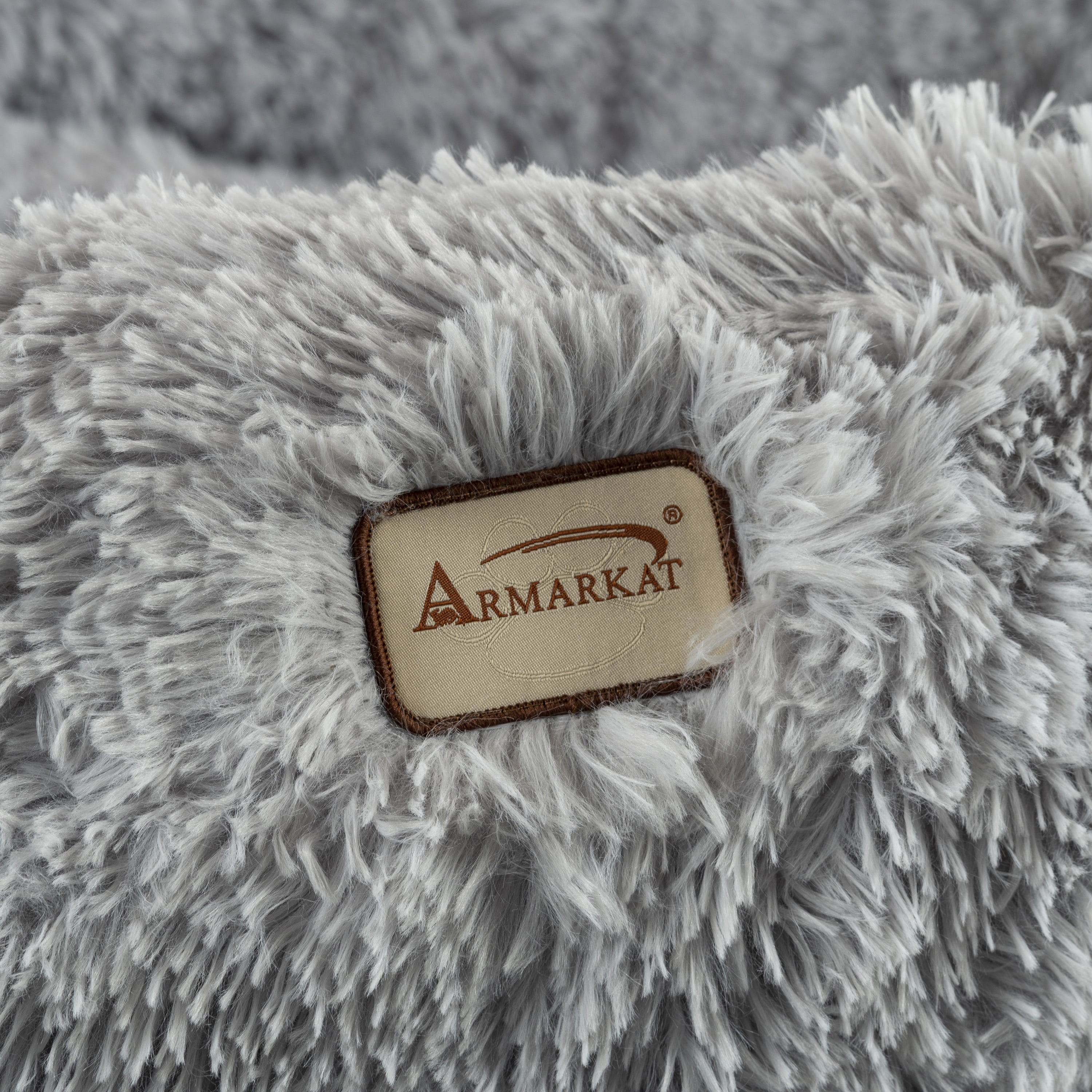 Dog Bed Cat Bed Donut, Long Faux Fur Pet Bed, Warm Donut Cuddler, Round Plush Dog Beds for Large Medium Dogs and Cats, Armarkat, C71