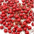 thumbnail image 3 of 100 Pcs Artificial Holly Berries for Wreath Decor Fake Red Berry Branches for Christmas Tree Home Holiday Decoration Wedding Garland DIY Crafts Decor (8mm), 3 of 3