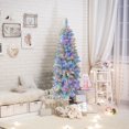 thumbnail image 1 of Costway 5 FT Pre-lit Christmas Tree Hinged Pencil Decoration 190 Multi-Color LED Lights, 1 of 10
