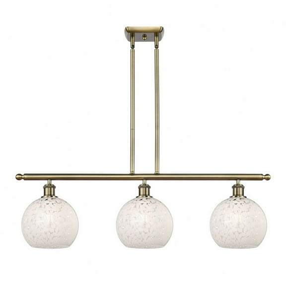 Innovations Lighting - White Mouchette - 3 Light Stem Hung Island In Modern