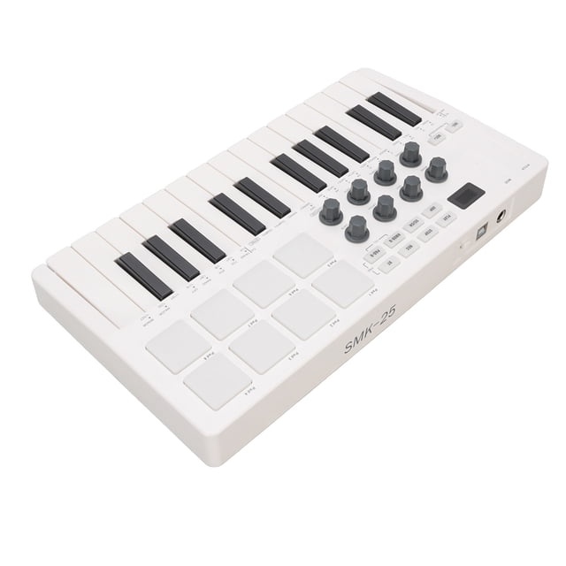 Teclado MIDI, 8 Perillas Teclado MIDI 2 Tiras Táctiles Capacitivas Para Producción De Estudio