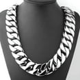thumbnail image 2 of Heavy Big 24mm/32mm Silver Color/Gold Plated Cuban Link Chain Necklace Jewelry, 2 of 7