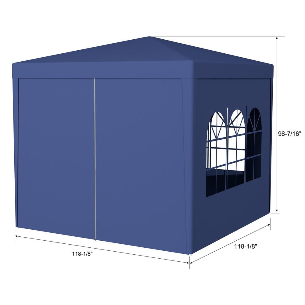 Barara King Gazebo, Outdoor Canopy Shelter,Patio Canopy,10'x10' Party Tent Outdoor Heavy Duty Gazebo Wedding Canopy + 4 Removable Walls ,Blue