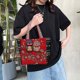 thumbnail image 4 of Bolso de Mano de Estilo Vintage para Mujer Sunnimix Bolsos Casuales Búho Rojo, 4 of 7
