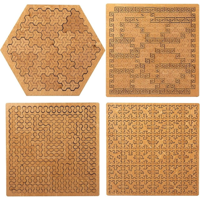 2026 new Fractal Tray Puzzles, Mind Bending Wooden Jigsaw Puzzle, Unique Irregular Wooden Labyrinth, Difficult Challenging Impossible Puzzles, Reverse Thinking Challenging Irregular Jigsaw with Frame