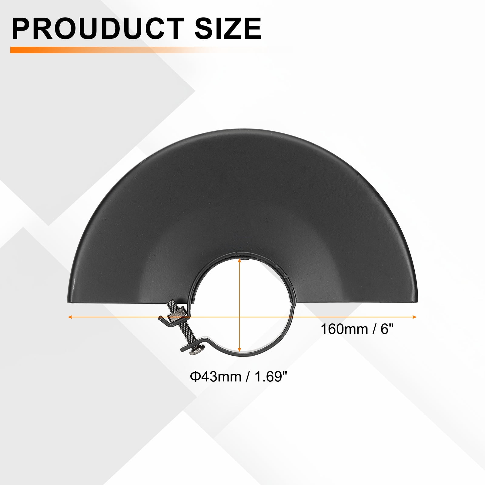 Uxcell Angle Grinder Guard 6" (160mm) 1.69" Dia, 2Pcs Metal Adjustable Angle Grinder Safety Guard Wheel Disc Blades Protective Cover Shield Replacement, Black