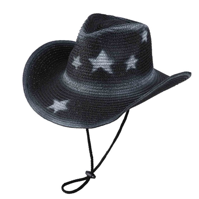 Sombreros de Sol para Mujeres Unisex Vintage Estilo Occidental Sombrero de Sol Protector Solar Respirable Sombrero de Cuerda Ajustable