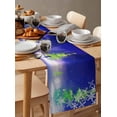 thumbnail image 6 of Ldtrchee Christmas Table Runner 120 Inches, Snowflake Xmas Tree Blue Purple Bed Runner Dresser Scarves Tabletop for Indoor Outdoor Parties/Ceremony/Banquet, 13"x 120", 6 of 8