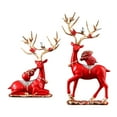 thumbnail image 3 of kowaku Elk Deer Figurines Home Decor, Cute Animal Statues,Souvenir Gifts Realistic Couple Deer Ornaments Sculptures for Indoor, 3 of 9