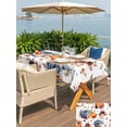 thumbnail image 4 of Outdoor Tablecloth with Umbrella Hole and Zipper, Orange Blue Fall Pumpkins Rectangle Table Cloth 60x120 Inch Waterproof Tablecloth, Floral Botanical Thanksgiving Picnic Table Cover for Patio Camping, 4 of 7